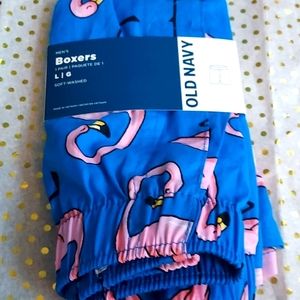 NWT OLD NAVY MEN'S BOXERS SHORTS Cotton size Large Flamingos